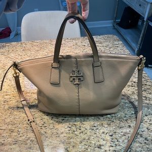 Used Tory Burch McGraw Top-Zip Satchel “Tiramisu”